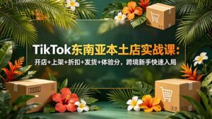 TikTok东南亚本土店实战课:开店+上架+折扣+发货+体验分,跨境新手快速入局-宝藏屋创业网