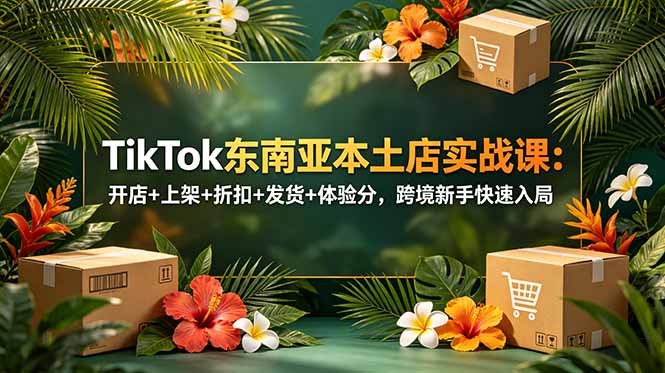 TikTok东南亚本土店实战课：开店+上架+折扣+发货+体验分，跨境新手快速入局-宝藏屋创业网