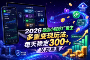 2026微信小程序广告主,多重变现玩法,每天稳定300+,长期稳定【揭秘】-宝藏屋创业网