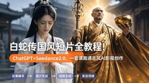 白蛇传-国风短片全教程！ChatGPT+Seedance2.0，一套课跑通古风AI影视创作-宝藏屋创业网