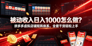 被动收入日入1000怎么做？拼多多虚拟店铺矩阵体系，全套干货轻松上手【揭秘】-宝藏屋创业网