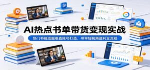 AI热点书单带货变现实战:热门书籍选题垂直账号打造,书单短视频盈利全流程-宝藏屋创业网
