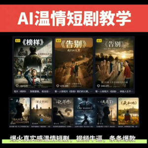 抖音58W粉丝博主的AI温情短剧玩法,条条爆款,伙伴计划+精选独家收益,商单收徒等(更新6月)-宝藏屋创业网