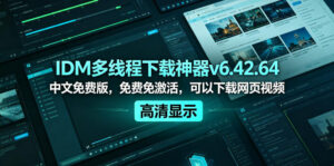 IDM多线程下载神器v6.42.64中文免费版,免费免激活,可以下载网页视频(例如飞书文档内的视频)-宝藏屋创业网
