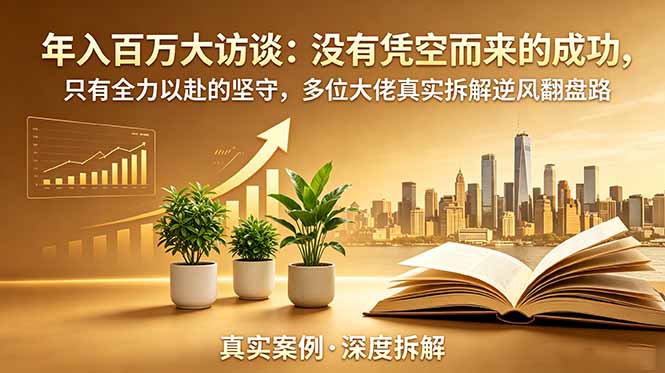 年入百万大访谈-更新：没有凭空而来的成功，只有全力以赴的坚守，多位大佬真实拆解逆风翻盘路-宝藏屋创业网