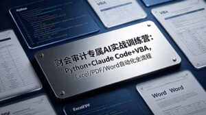 财会审计专属 AI实战训练营：Python+Claude Code+VBA，Excel/PDF/Word自动化全流程-宝藏屋创业网