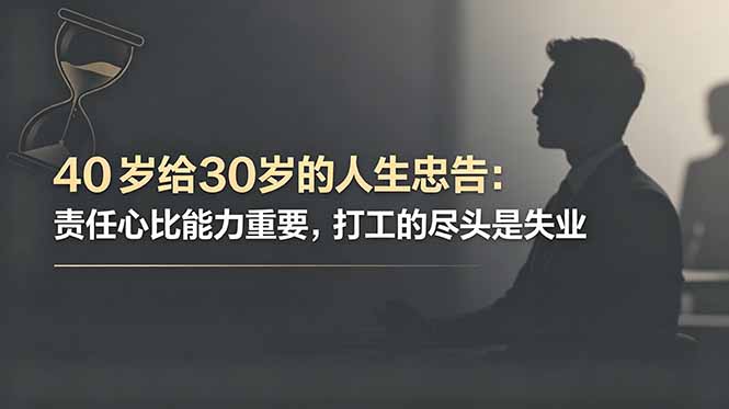 付费文章：40岁给30岁的人生忠告：责任心比能力重要，打工的尽头是失业-宝藏屋创业网