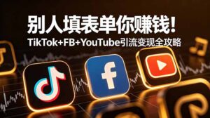 别人填表单你赚钱!TikTok+FB+YouTube 引流变现全攻略【原创双语字幕】-宝藏屋创业网
