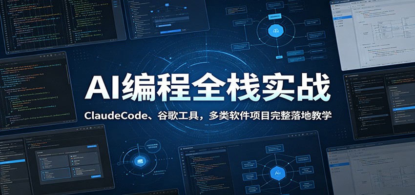 AI编程全栈实战：ClaudeCode、谷歌工具，多类软件项目完整落地教学-宝藏屋创业网