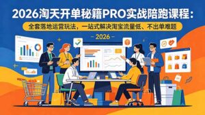 2026淘天开单秘籍PRO实战陪跑课程:全套落地运营玩法,一站式解决淘宝流量低、不出单难题-宝藏屋创业网