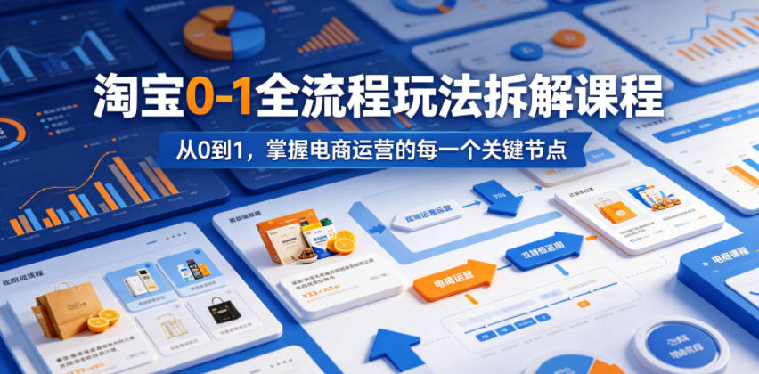 淘宝0-1全流程玩法拆解课程，从0到1，掌握电商运营的每一个关键节点-宝藏屋创业网