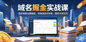 域名交易掘金实战课，低价收购过期域名，并快速高价转售，賺取丰厚利润【原创双语字幕】-宝藏屋创业网