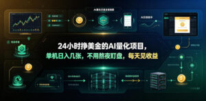 24小时挣美金的AI量化项目,单机日入几十美刀,不用熬夜盯盘,每天见收益【揭秘】-宝藏屋创业网