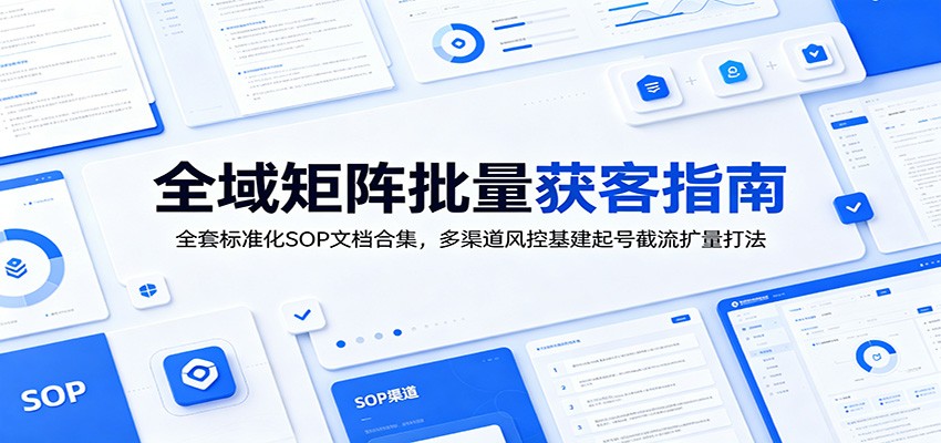 全域矩阵批量获客指南：全套标准化SOP文档合集，多渠道风控基建起号截流扩量打法-宝藏屋创业网