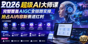 2026超级AI大师课,完整覆盖AIGC全链路实操,抢占AI内容新赛道红利-宝藏屋创业网