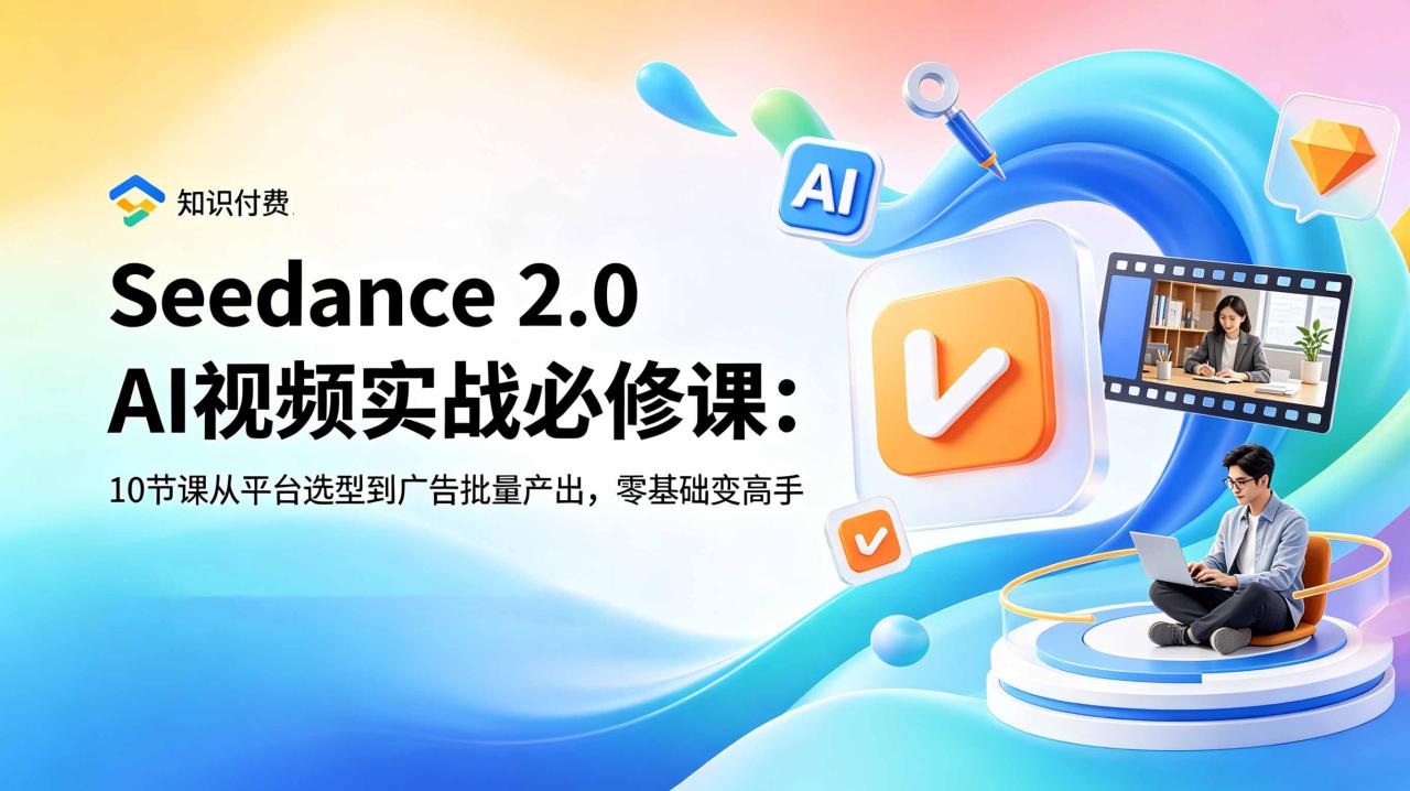 Seedance 2.0 AI视频实战必修课：10节课从平台选型到广告批量产出，零基础变高手-宝藏屋创业网