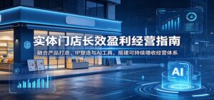实体门店长效盈利经营指南:融合产品打造、IP塑造与AI工具,搭建可持续增收经营体系-宝藏屋创业网
