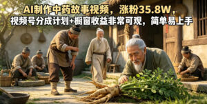 AI制作中药故事视频,涨粉35.8W,视频号分成计划+橱窗收益非常可观,简单易上手-宝藏屋创业网