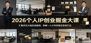 2026个人IP创业掘金大课：汇集多位大咖实战案例，拆解一人公司多路径变现打法-宝藏屋创业网