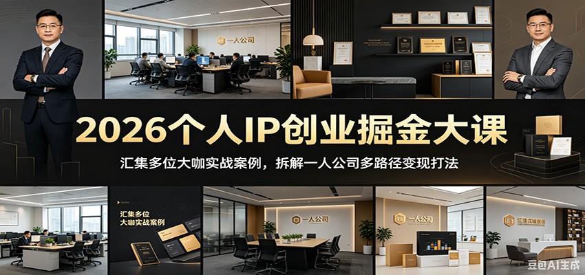2026个人IP创业掘金大课：汇集多位大咖实战案例，拆解一人公司多路径变现打法-宝藏屋创业网