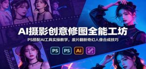 AI摄影创意修图全能工坊：PS搭配AI工具实操教学，废片翻新奇幻人像合成技巧-宝藏屋创业网