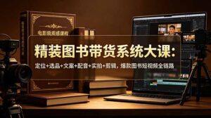 精装图书带货系统大课：定位+选品+文案+配音+实拍+剪辑，爆款图书短视频全链路-宝藏屋创业网