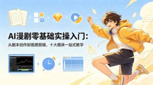 AI漫剧零基础实操入门:从剧本创作到视频剪辑,十大模块一站式教学-宝藏屋创业网