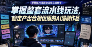 零基础AI漫剧全流程实战教学,掌握整套流水线玩法,稳定产出合规优质的AI漫剧作品-宝藏屋创业网