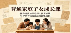 普通家庭子女成长课:摒弃溺爱与严苛两大教育极端,引导孩子快速完成社会化成长-宝藏屋创业网