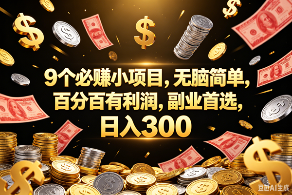 （18881期）9个必赚的小项目，百分百赚元子，无脑简单，副业首选，日入300+-宝藏屋创业网