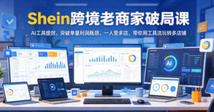 Shein跨境老商家破局课,AI工具提效,突破单量利润瓶颈,一人管多店,带你用工具流玩转多店铺-宝藏屋创业网