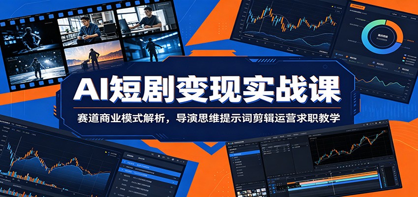 AI短剧变现实战课：赛道商业模式解析，导演思维提示词剪辑运营求职教学-宝藏屋创业网