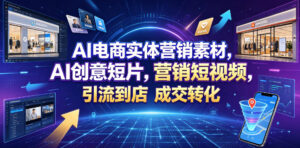 AI电商实体营销素材，AI创意短片，高效打造营销短视频，轻松引流到店，稳定提升门店客流与成交转化-宝藏屋创业网