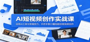 AI短视频创作实战课:活用AI工具与剪辑技巧,手把手教口播短剧创意视频创作-宝藏屋创业网