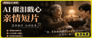 AI催泪戳心亲情短片，零基础AI教程，简单教学仅供参考-宝藏屋创业网
