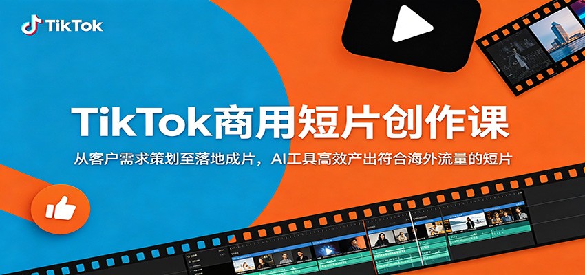 TikTok商用短片创作课：从客户需求策划至落地成片，AI工具高效产出符合海外流量的短片-宝藏屋创业网