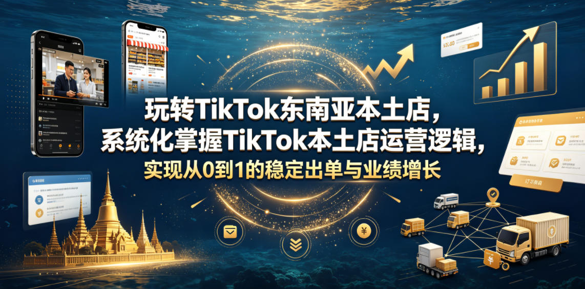 玩转TikTok东南亚本土店，系统化掌握TikTok本土店运营逻辑，实现从0到1的稳定出单与业绩增长-宝藏屋创业网