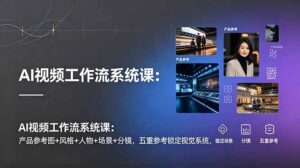 AI视频工作流系统课：产品参考图+风格+人物+场景+分镜，五重参考锁定视觉系统，稳定产出高质量视频-宝藏屋创业网