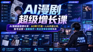 AI漫剧超级增长课|从0到1打造一人AI内容公司,账号运营+漫剧制作+商业变现全流程实战-宝藏屋创业网