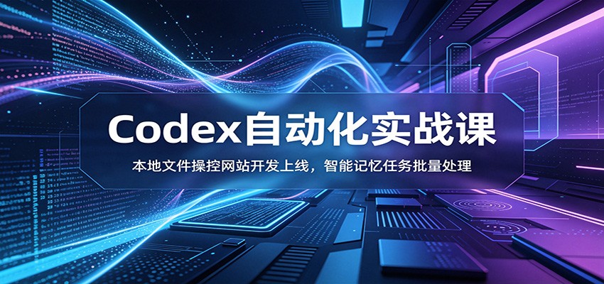 Codex自动化实战课：本地文件操控网站开发上线，智能记忆任务批量处理-宝藏屋创业网