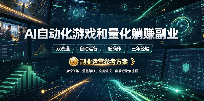 AI自动化游戏和量化躺賺副业：日入几张，稳定运行三年的项目！【揭秘】-宝藏屋创业网