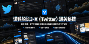 诺鸭船长3·X（Twitter）通关秘籍，涵盖账号搭建、蓝V权益解析、算法机制拆解及爆款内容生产SOP-宝藏屋创业网
