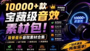 宝藏级音效素材包!10000+款背景音乐音效素材合集,自然片头婚礼会议常用音效包,分类清晰-宝藏屋创业网