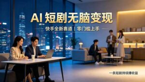 别乱找副业了，快手 AI 短剧零门槛长久被动增收-宝藏屋创业网