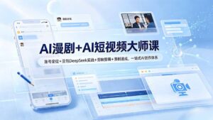AI漫剧+AI短视频大师课：账号定位+豆包DeepSeek实战+剪映剪辑+漫剧速成，一站式AI创作体系-宝藏屋创业网