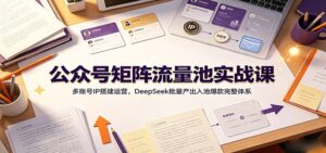 公众号矩阵流量池实战课:多账号IP搭建运营,DeepSeek批量产出入池爆款完整体系-宝藏屋创业网