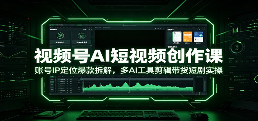 视频号AI短视频创作课：账号IP定位爆款拆解，多AI工具剪辑带货短剧实操-宝藏屋创业网