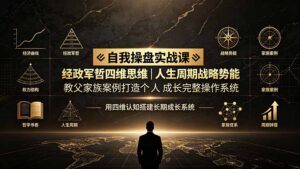 自我操盘实战课:经政军哲四维思维|人生周期战略势能|教父家族案例打造个人成长完整操作系统-宝藏屋创业网