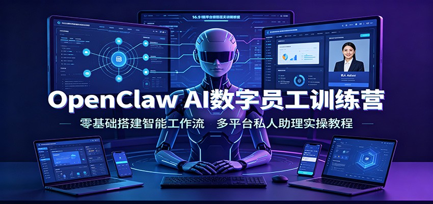 OpenClaw AI数字员工训练营：零基础搭建智能工作流，多平台私人助理实操教程-宝藏屋创业网