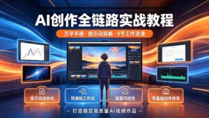 AI创作全链路实战教程|万字手册·提示词拆解·9节工作流课,打造稳定高质量AI视频作品-宝藏屋创业网